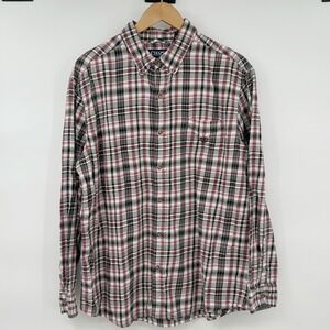 Chaps Performance Plaid Flannel Button Down Shirt Men's XXL Red Black Outdoors